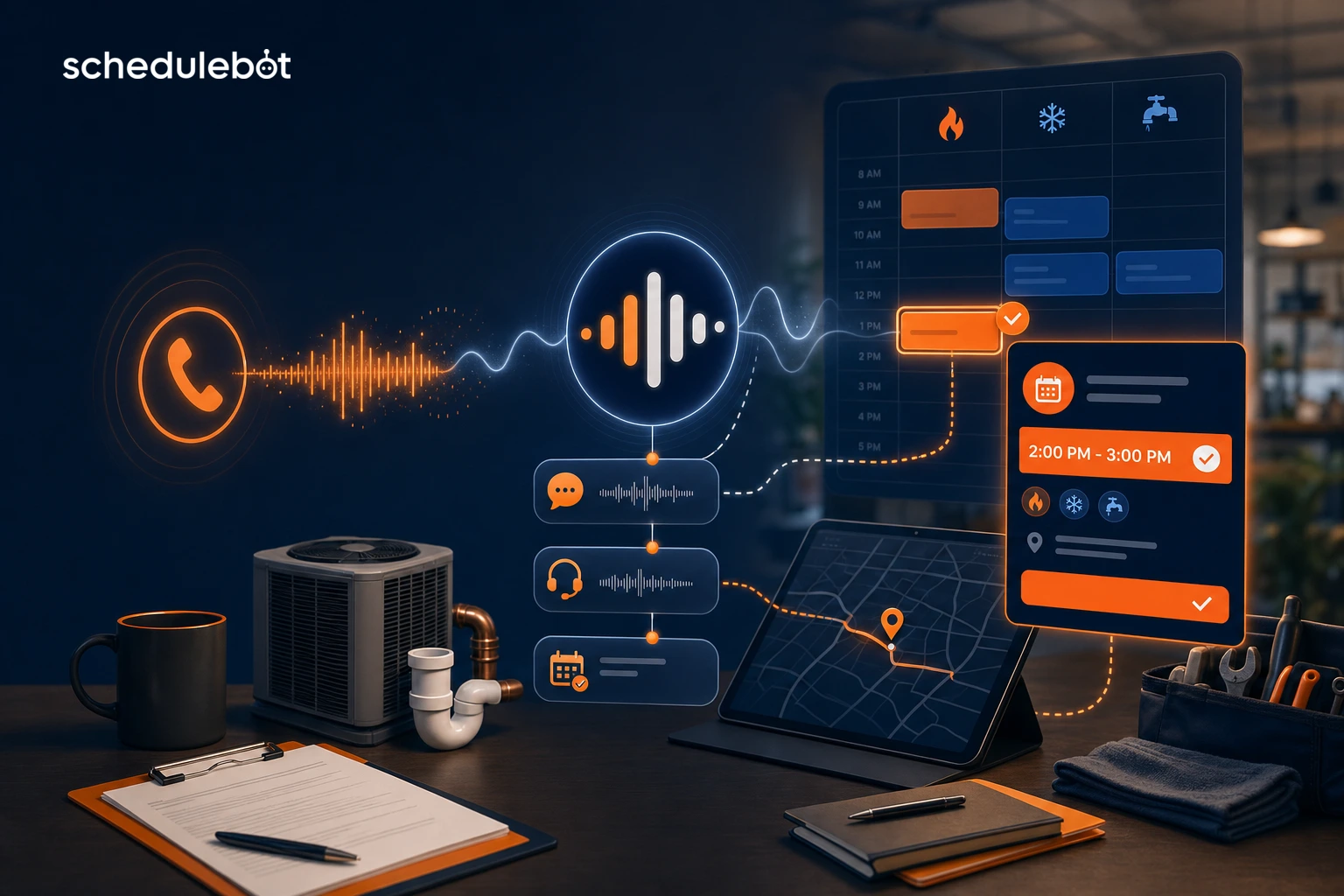 Editorial cover for AI Receptionist Workflows for Home-Service Companies